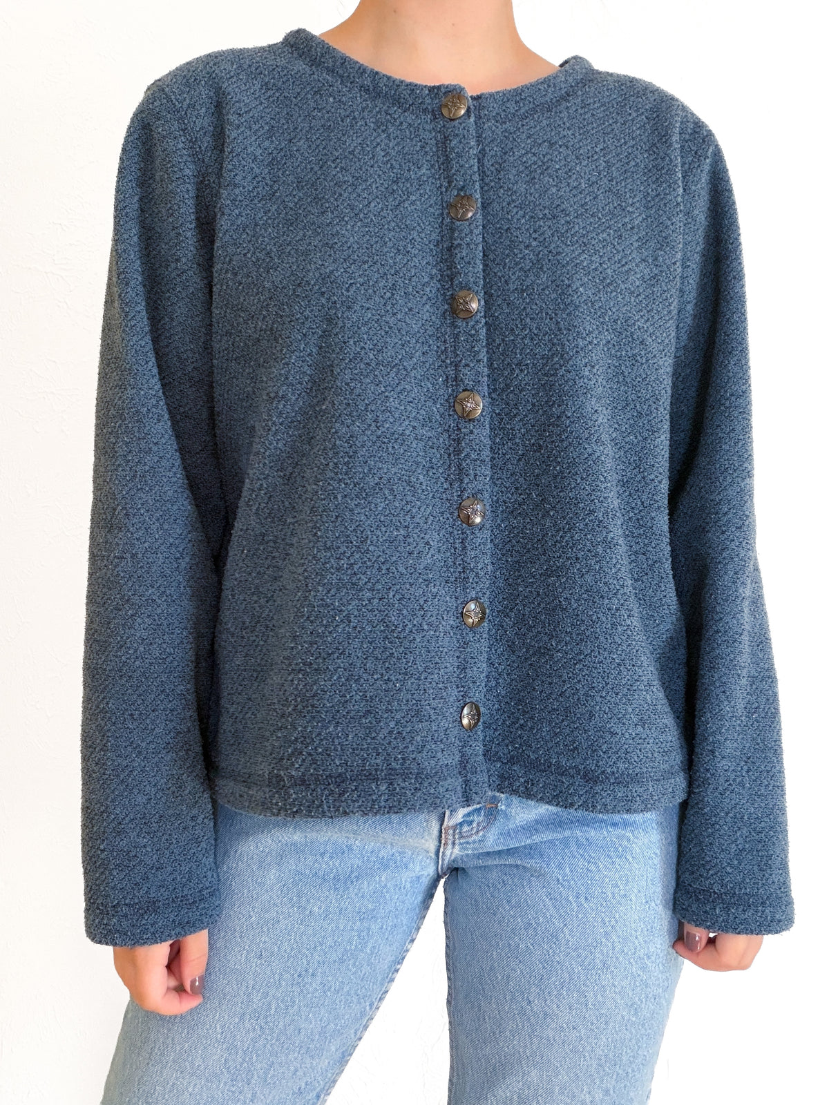 LL Bean Blue Cardigan (L)