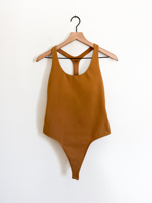 Alo Sleek Back Toffee Bodysuit (L)
