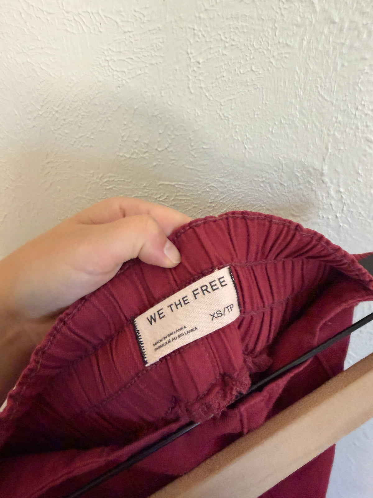 NWT Free People Dark Red Breezy Denim Pull On Pants (XS/S)