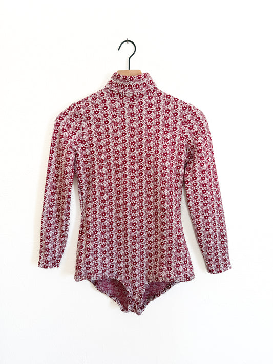 Vintage Floral Turtleneck Bodysuit (XS)