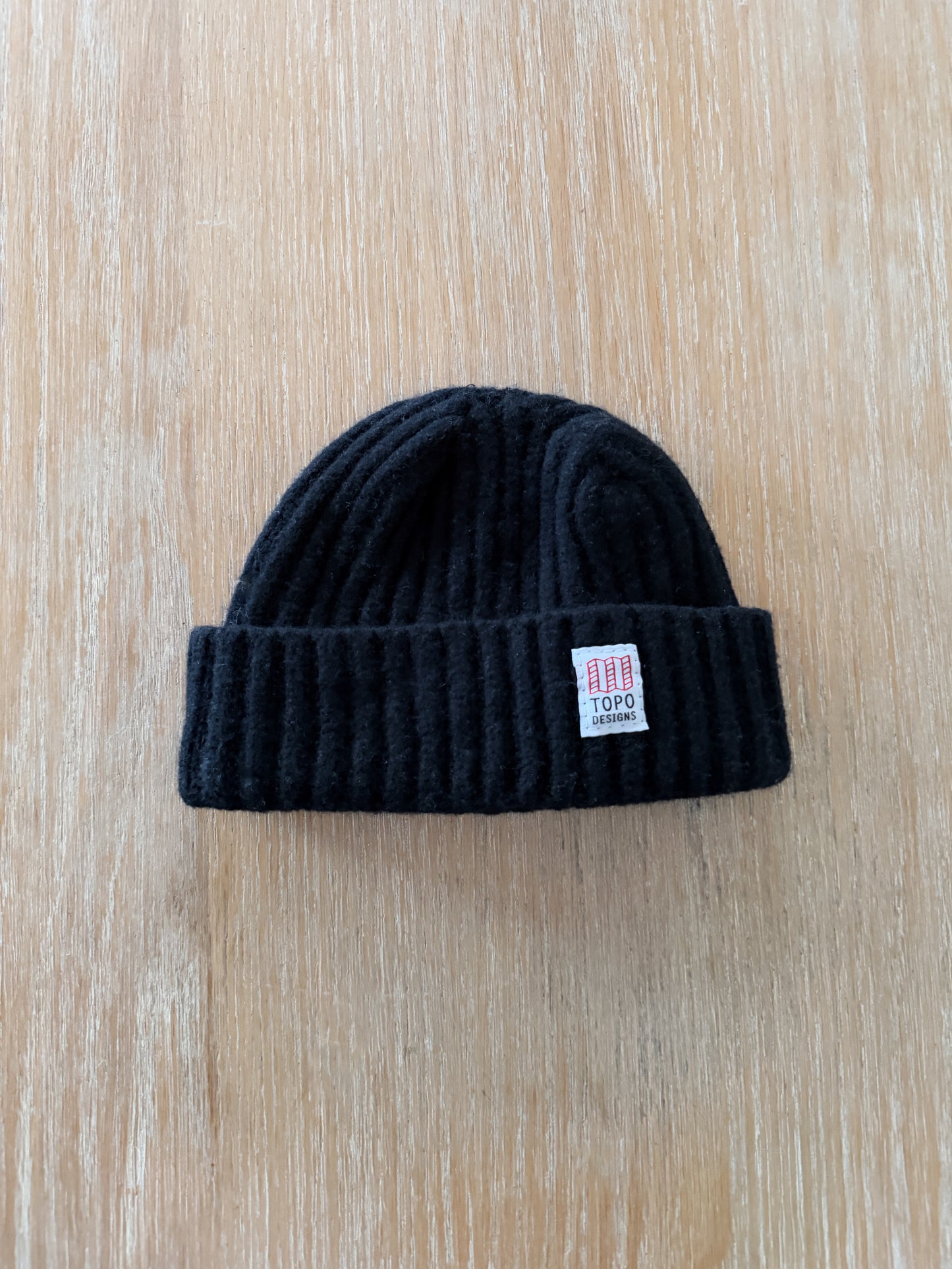 Topo Designs Black Merino Wool Hat (Kids)