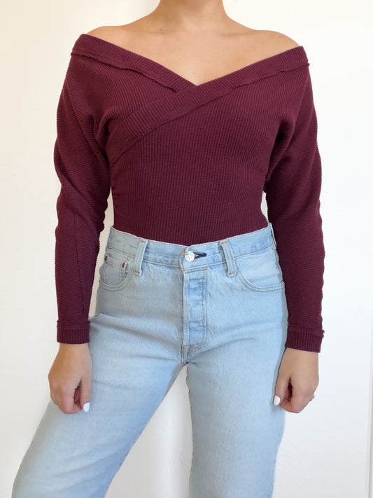 Free People ‘Lovin This Feeling’ Maroon Bodysuit (S)