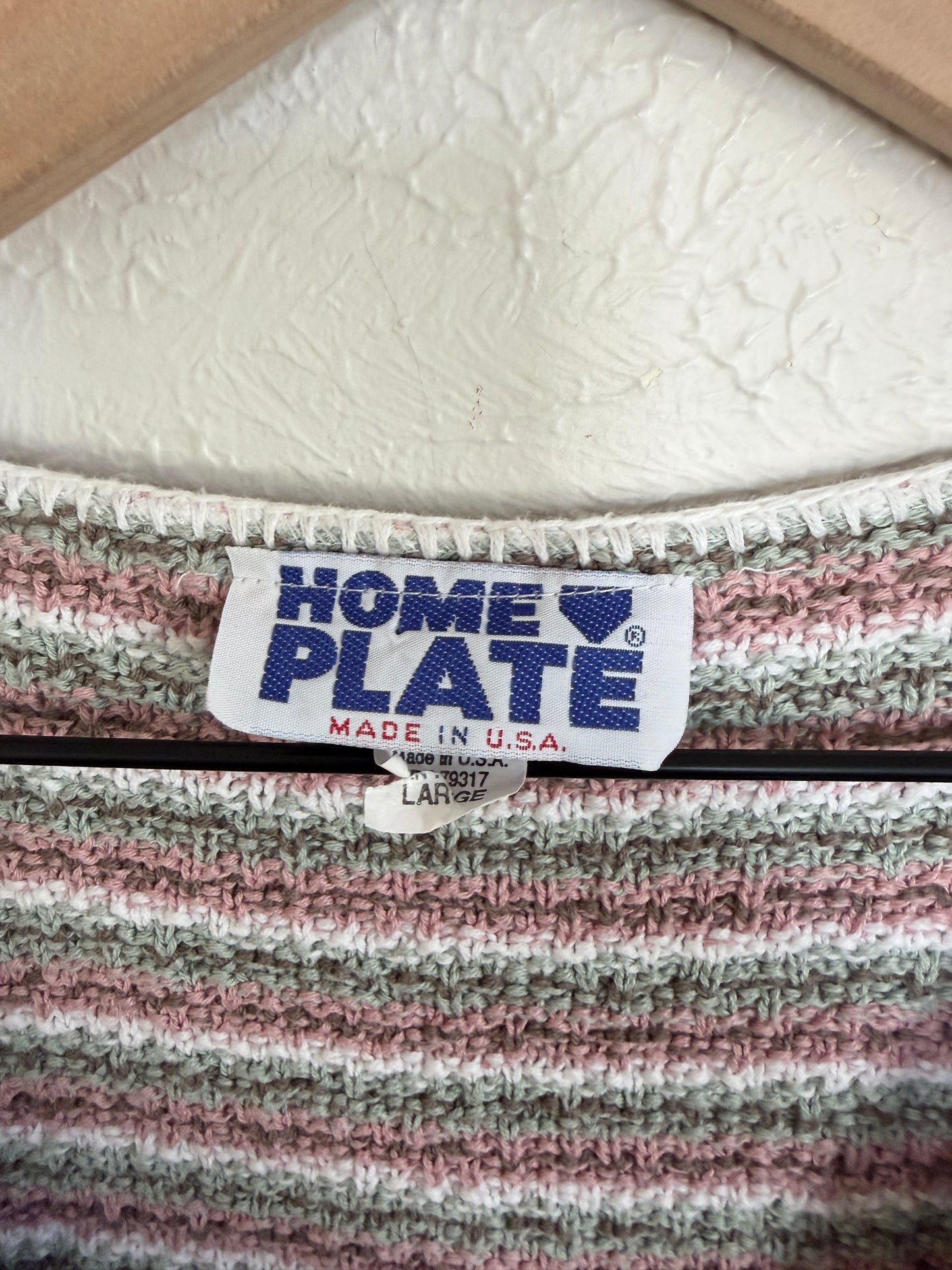 Vintage Striped Knit Vest (L)