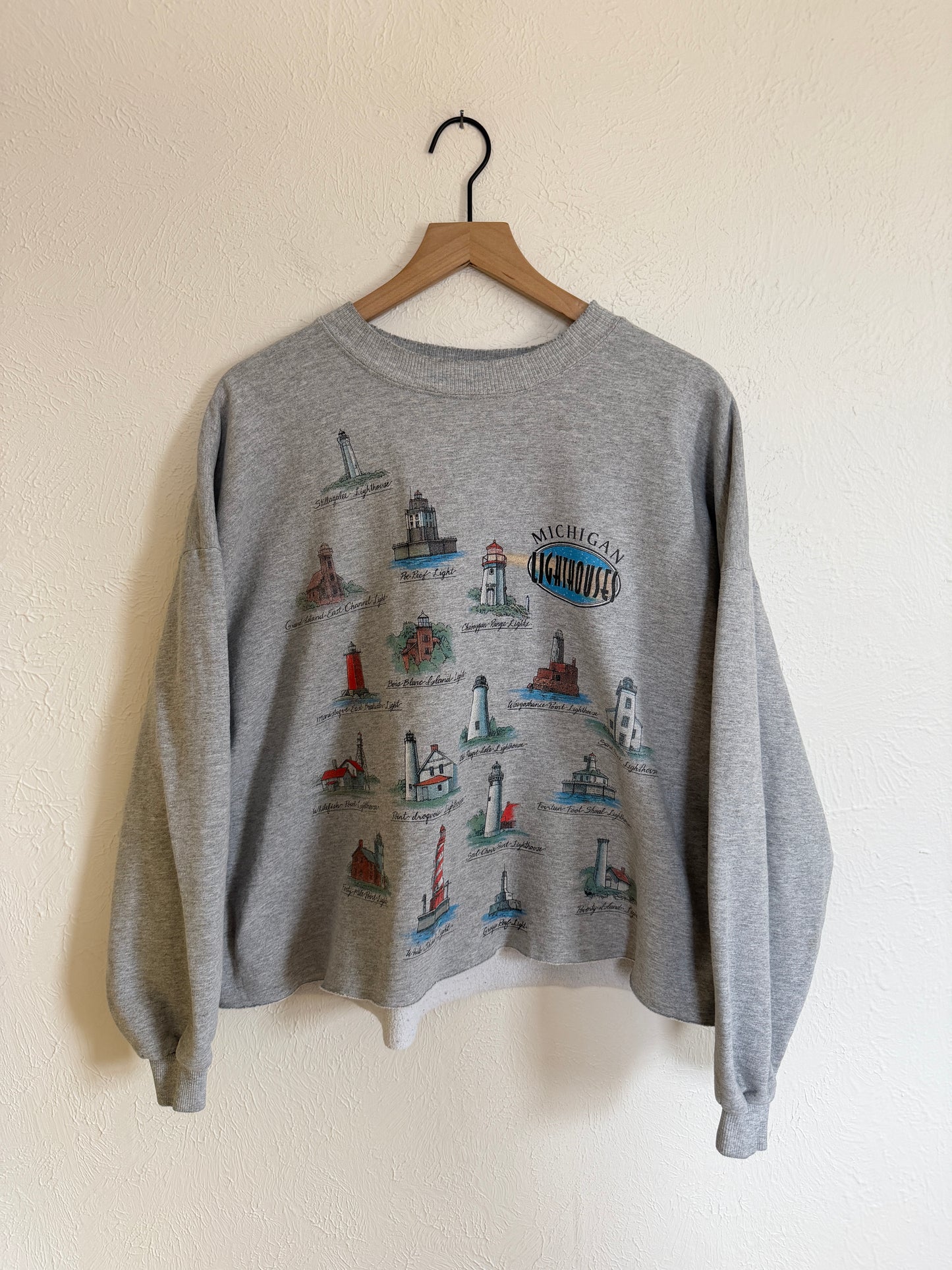 Vintage Michigan Lighthouses Crewneck (XL)