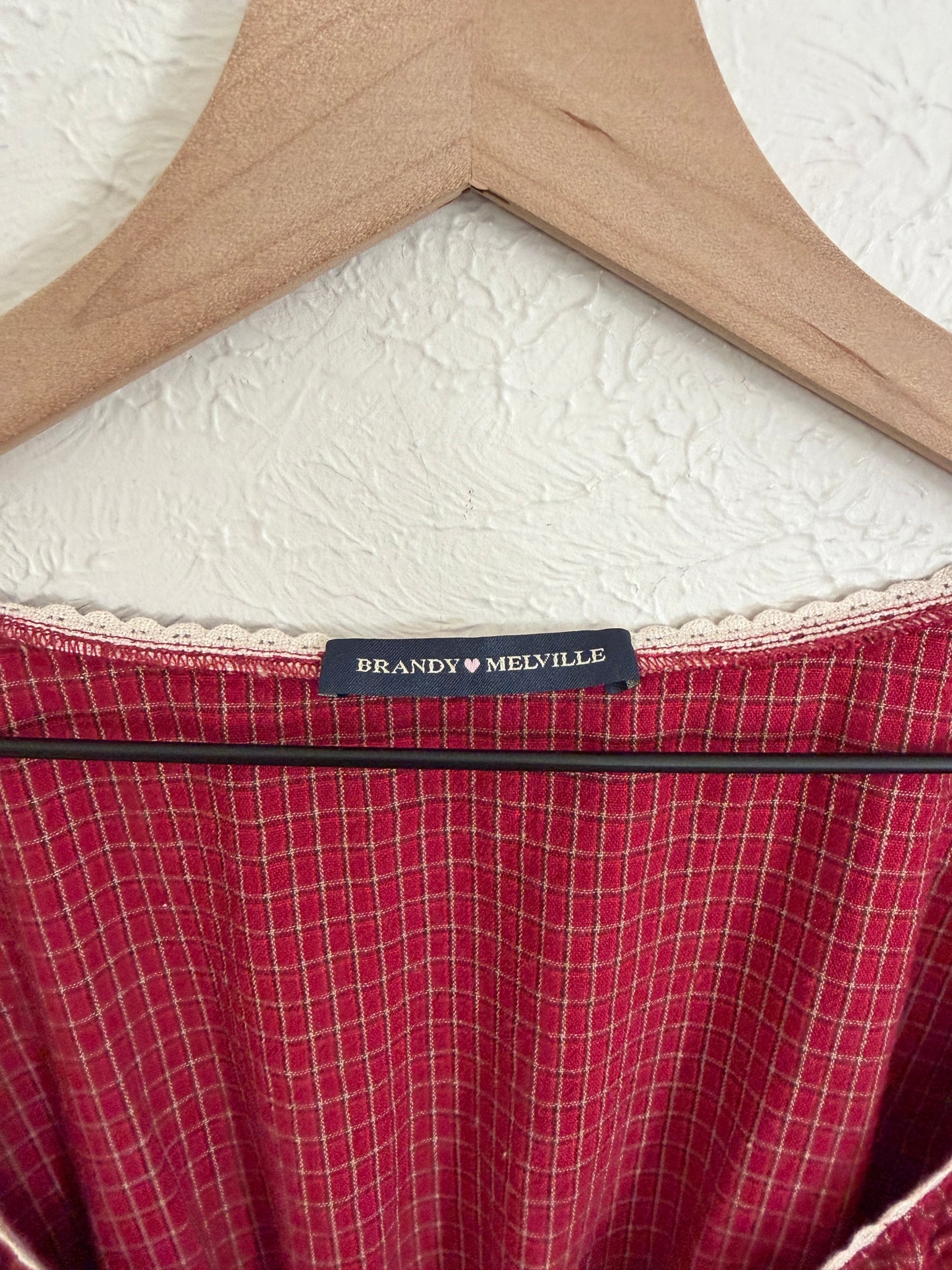 Brandy Melville Red Plaid Top (S)