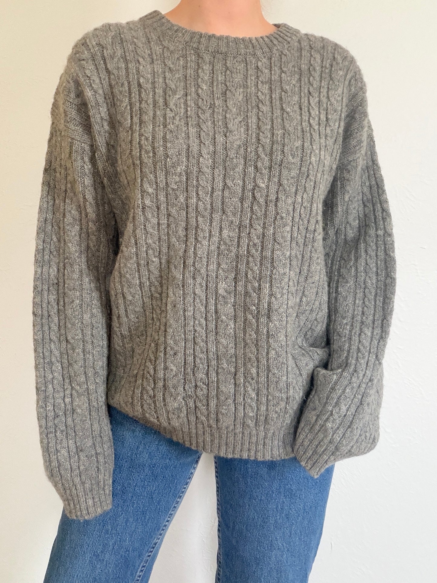 Eddie Bauer Grey Wool Vintage Sweater (M)