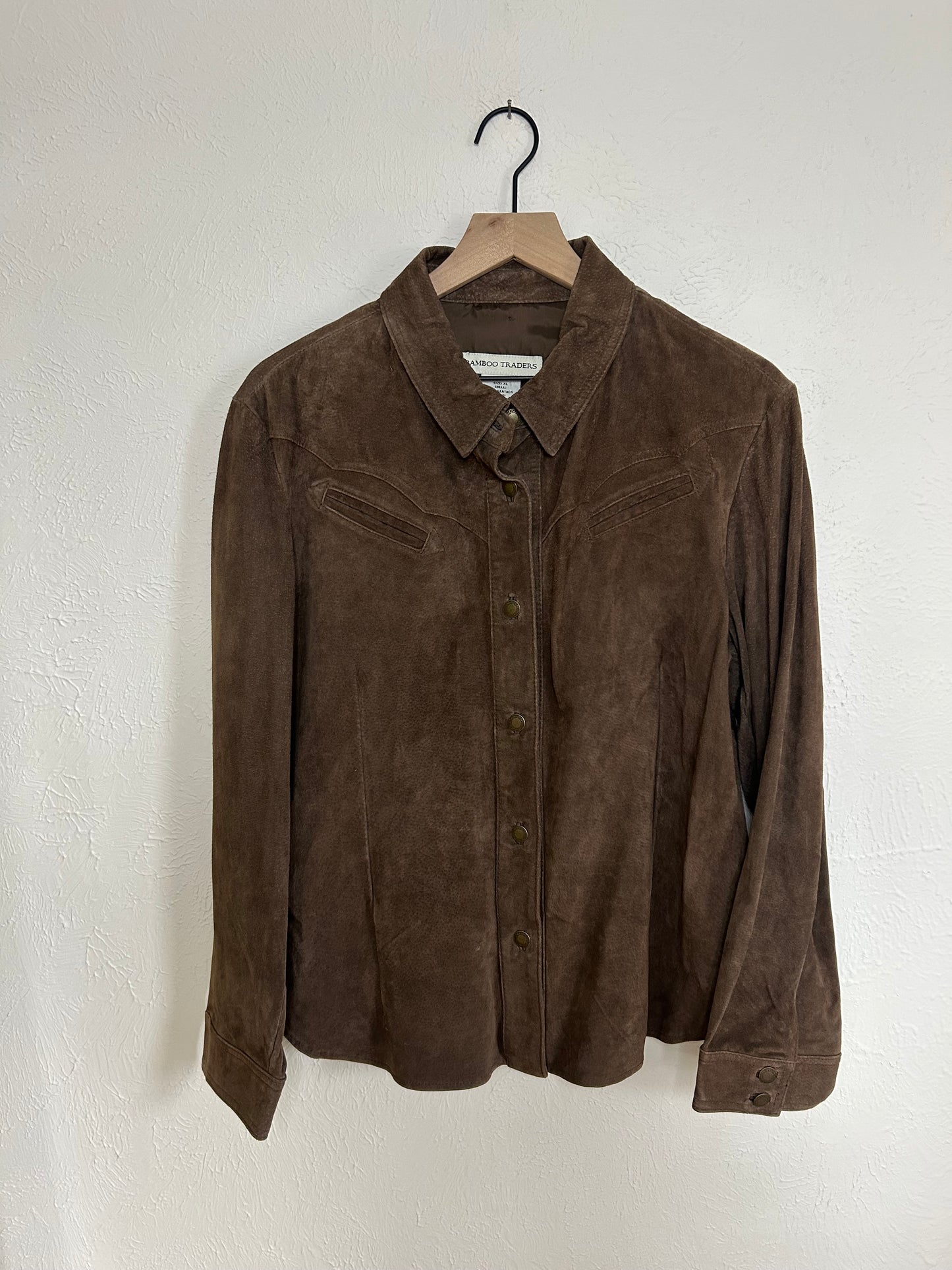 Leather Fringe Vintage Button Up (L)