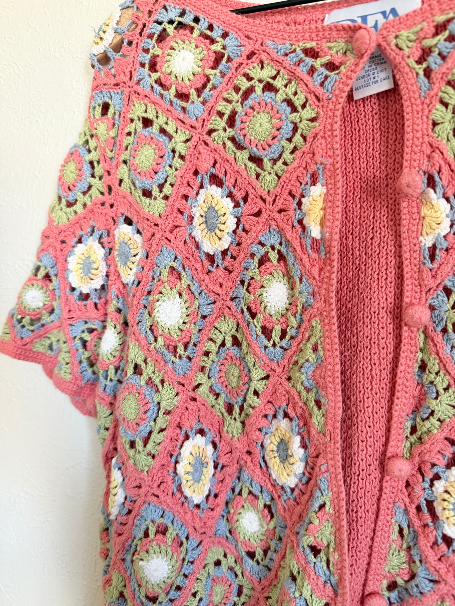 Granny Square Vintage Knit Top (XL)