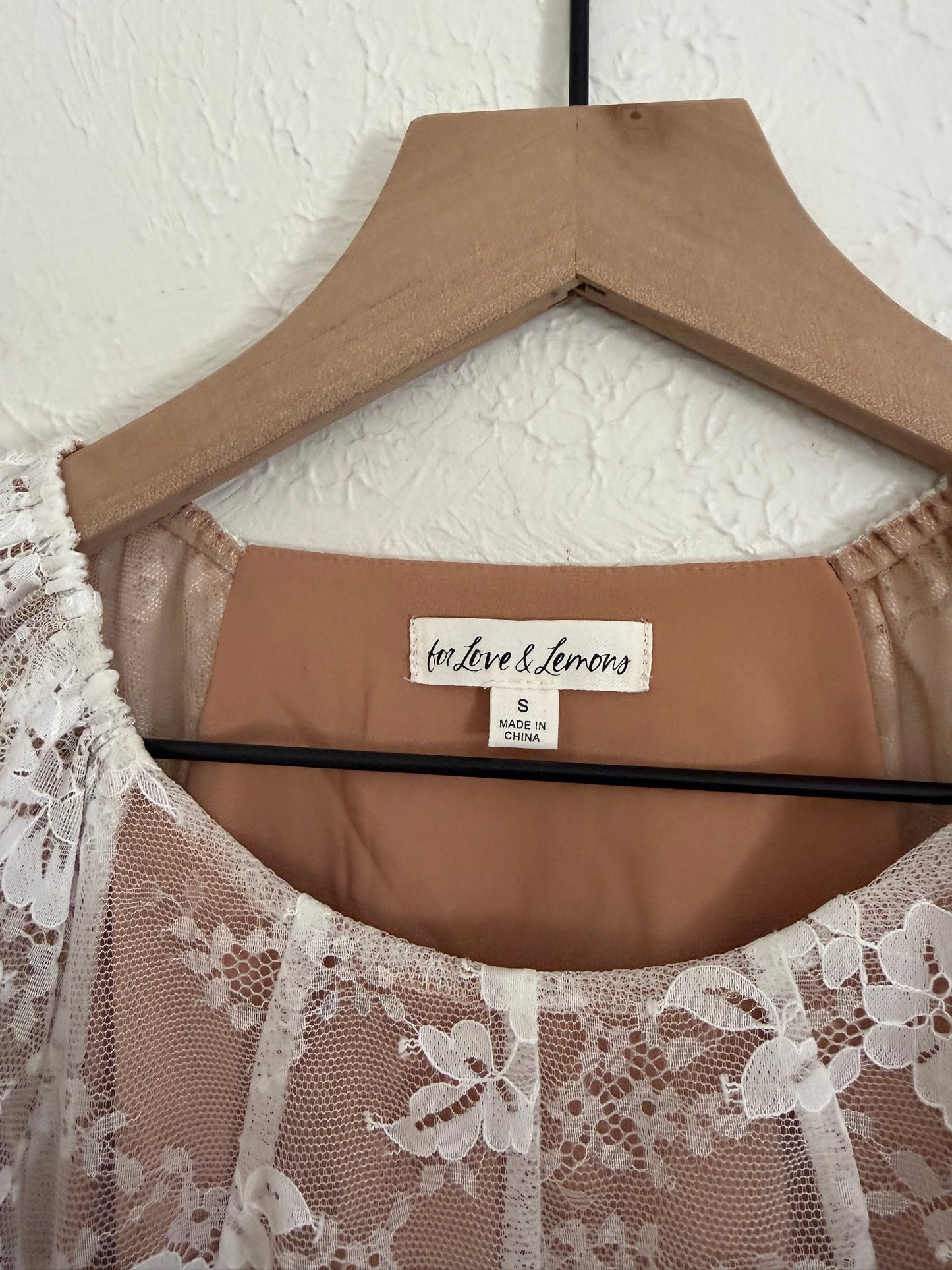 NWT For Love & Lemons Verbana Lace Mini Dress (S)