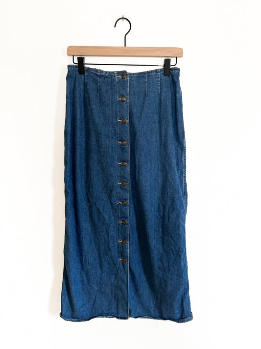 GAP Vintage Button Denim Maxi Skirt (6)