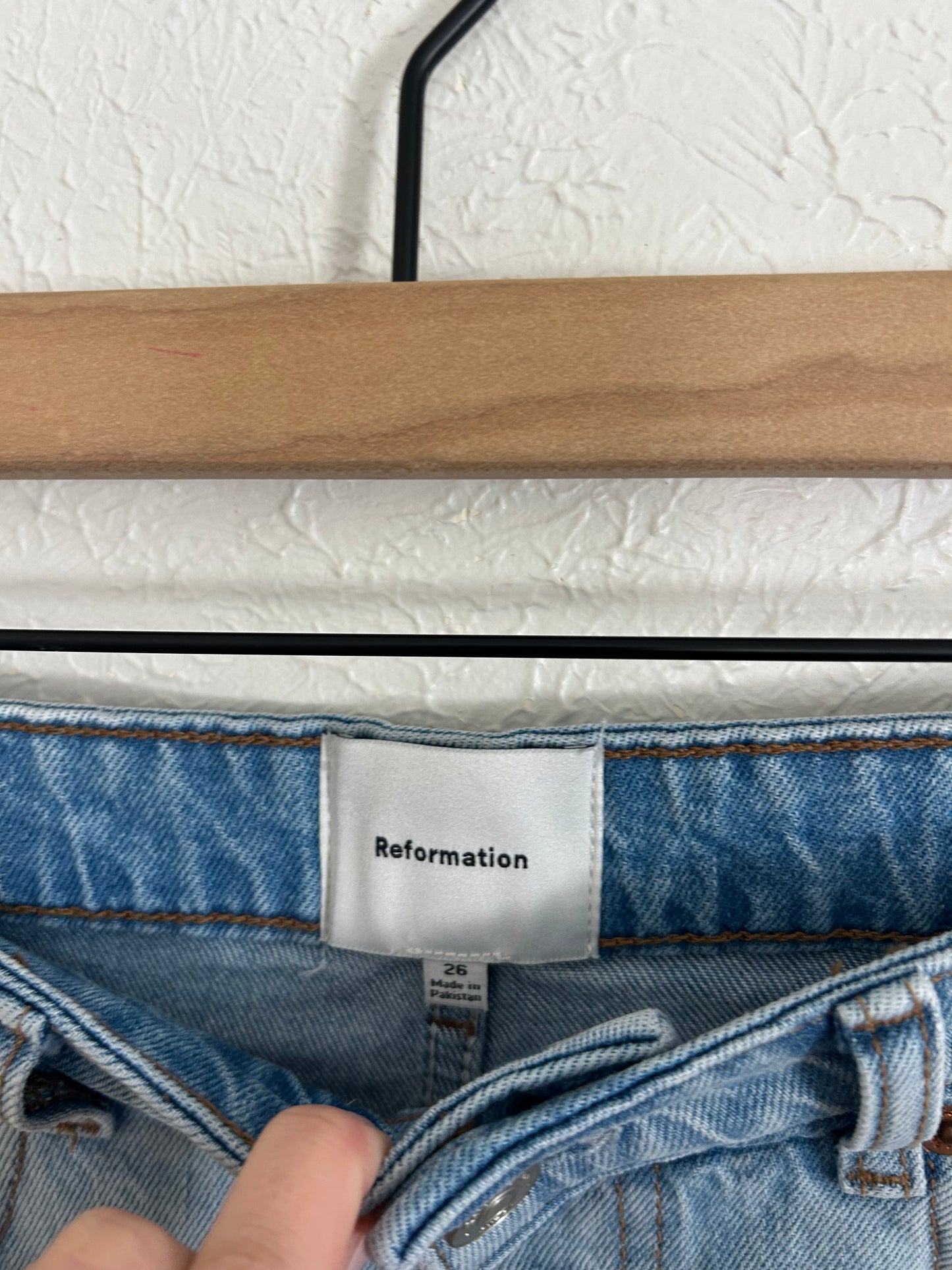 Reformation Norah Stretch High Rise Denim Shorts (2)