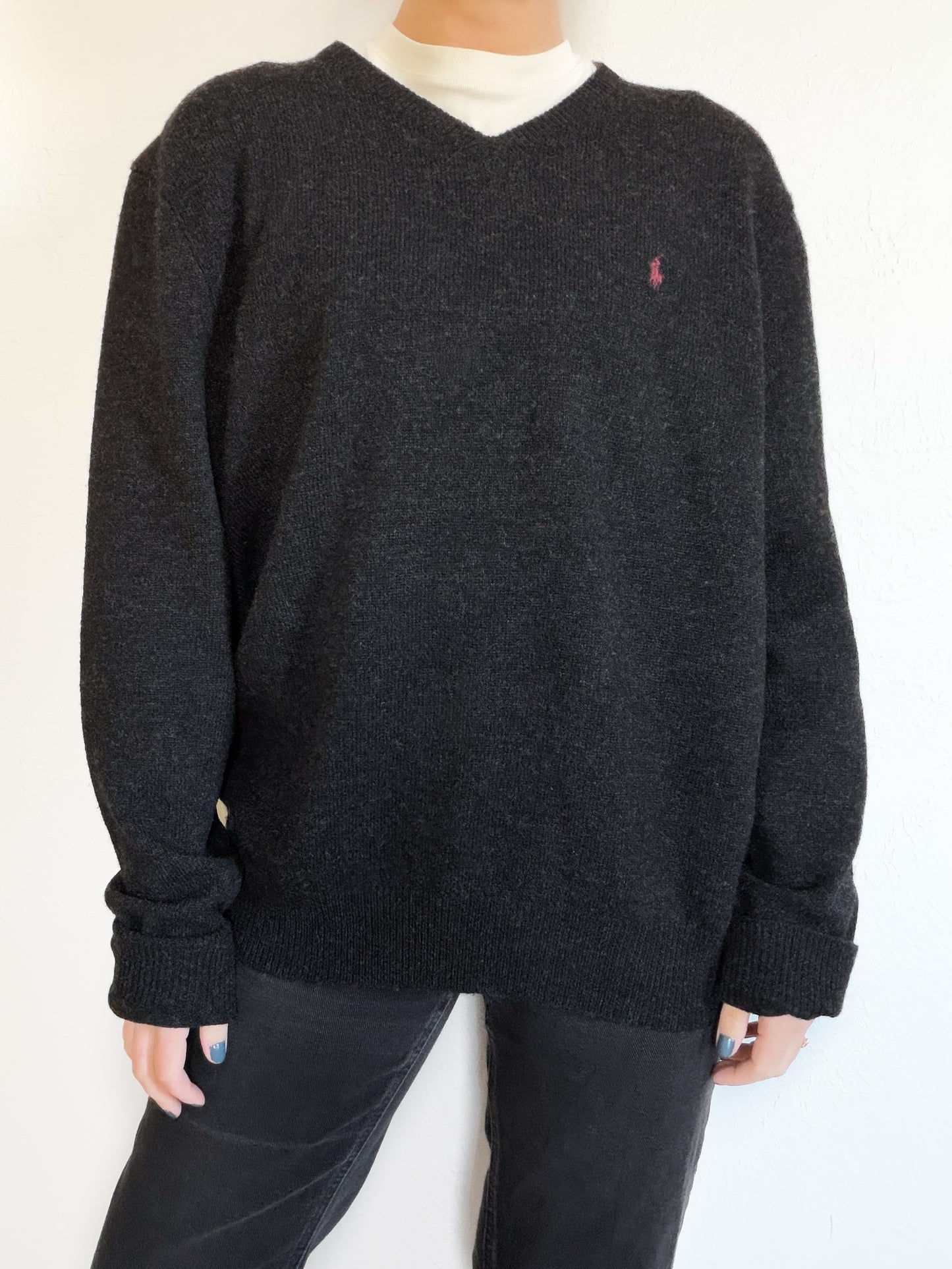 Ralph Lauren Grey Lambswool Sweater (L)