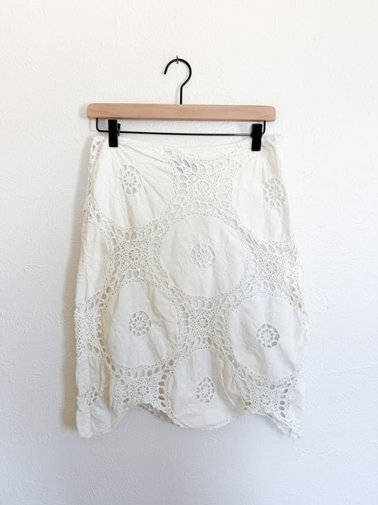 Crochet White Midi Skirt (6)