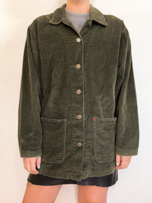 Corduroy Vintage Green Jacket (S/M)