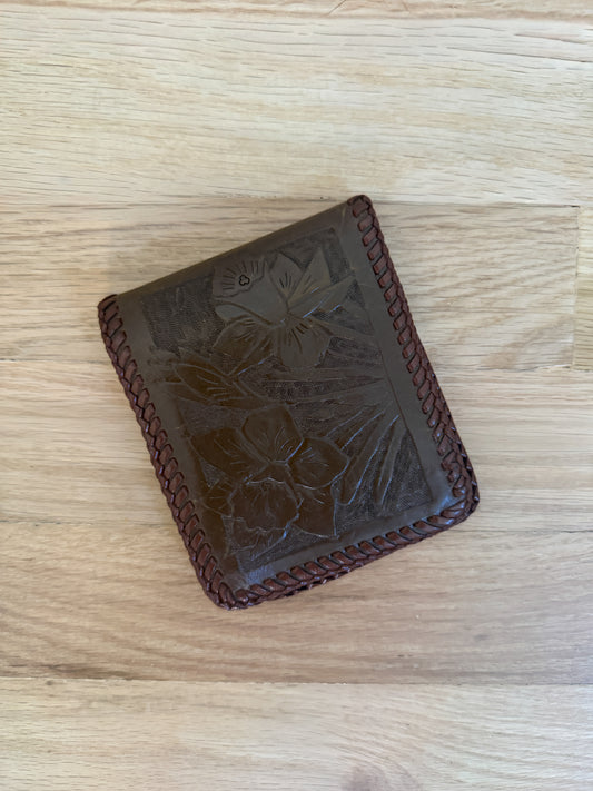 Vintage Leather Tooled Floral Wallet