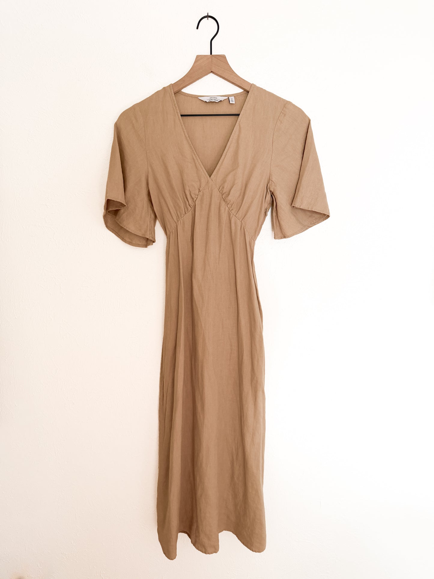 Other Stories Linen Butterfly Sleeve Dress (XS)