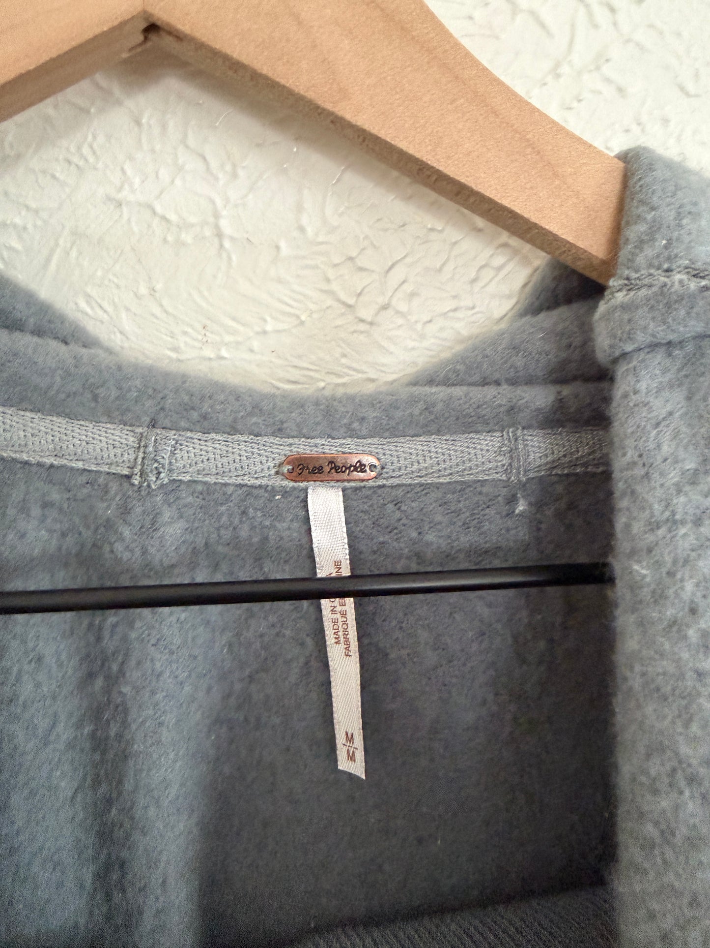 Free People ‘Huntington’ Blue Fleece Top (M)