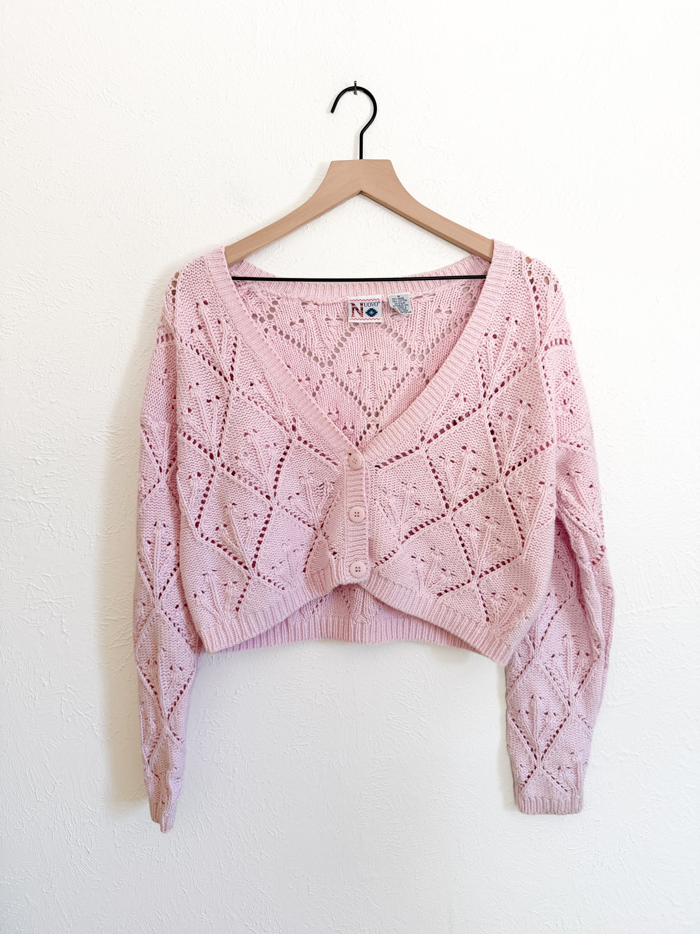 Vintage Nuovo Pink Knit Cardigan (M)