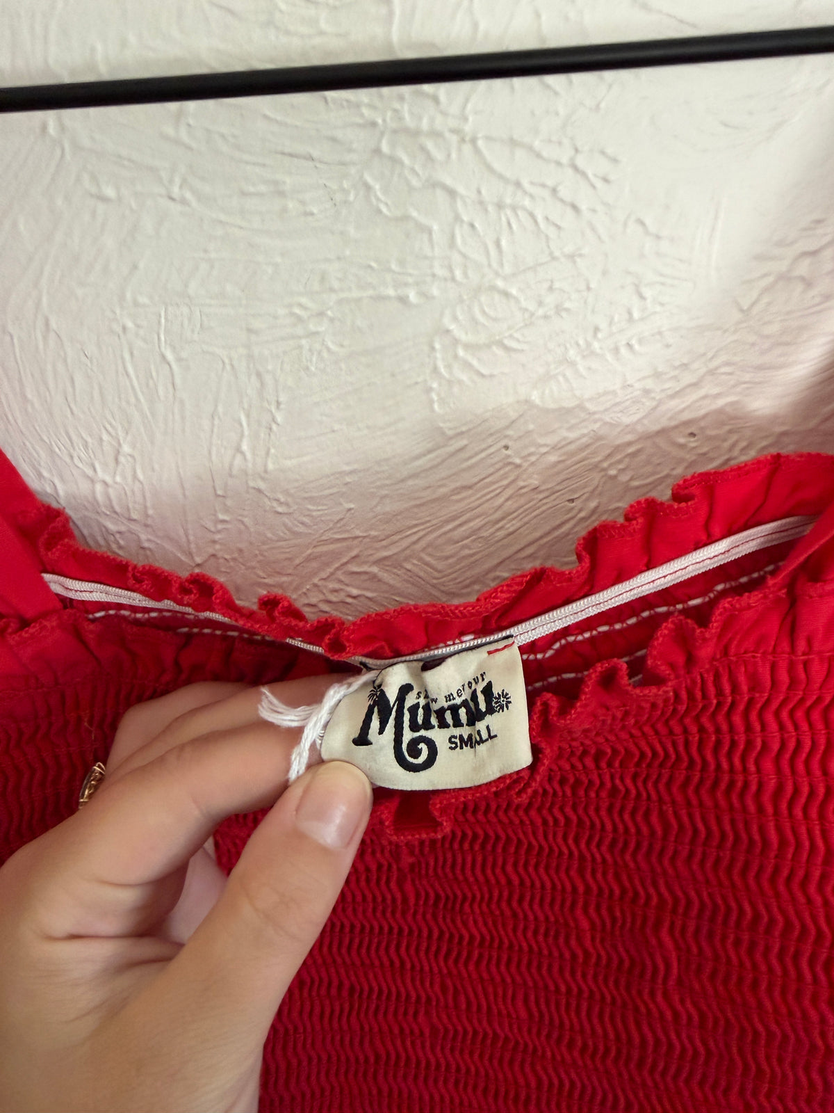 Show Me Your Mumu Red Smocked Crop Top (S)