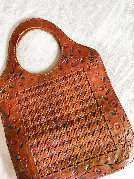 Vintage Floral Leather Purse