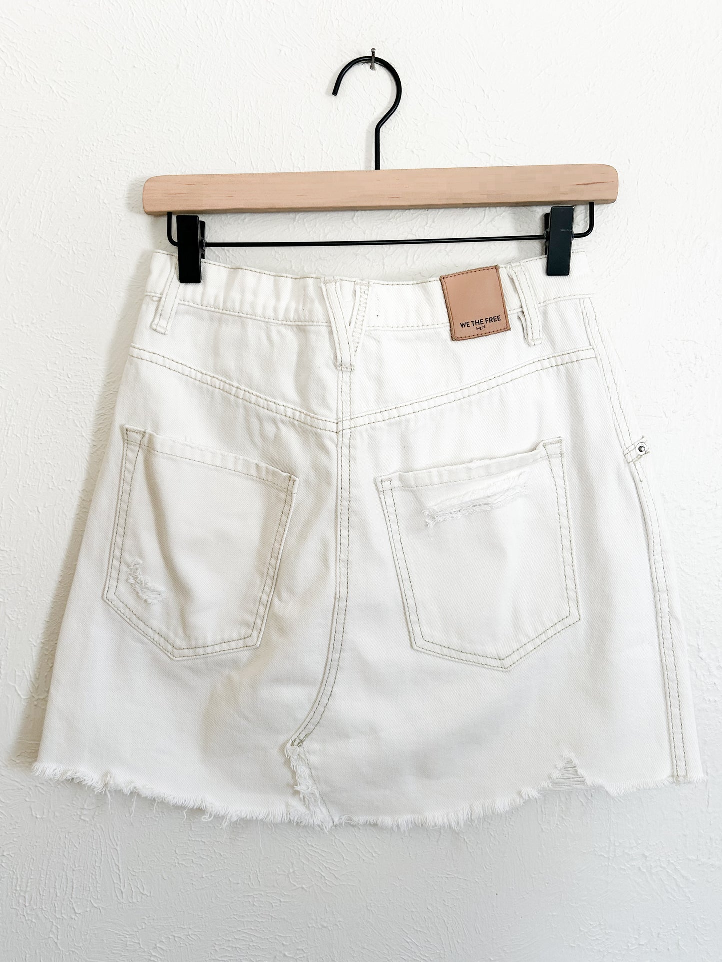Free People White Denim Skirt (27)