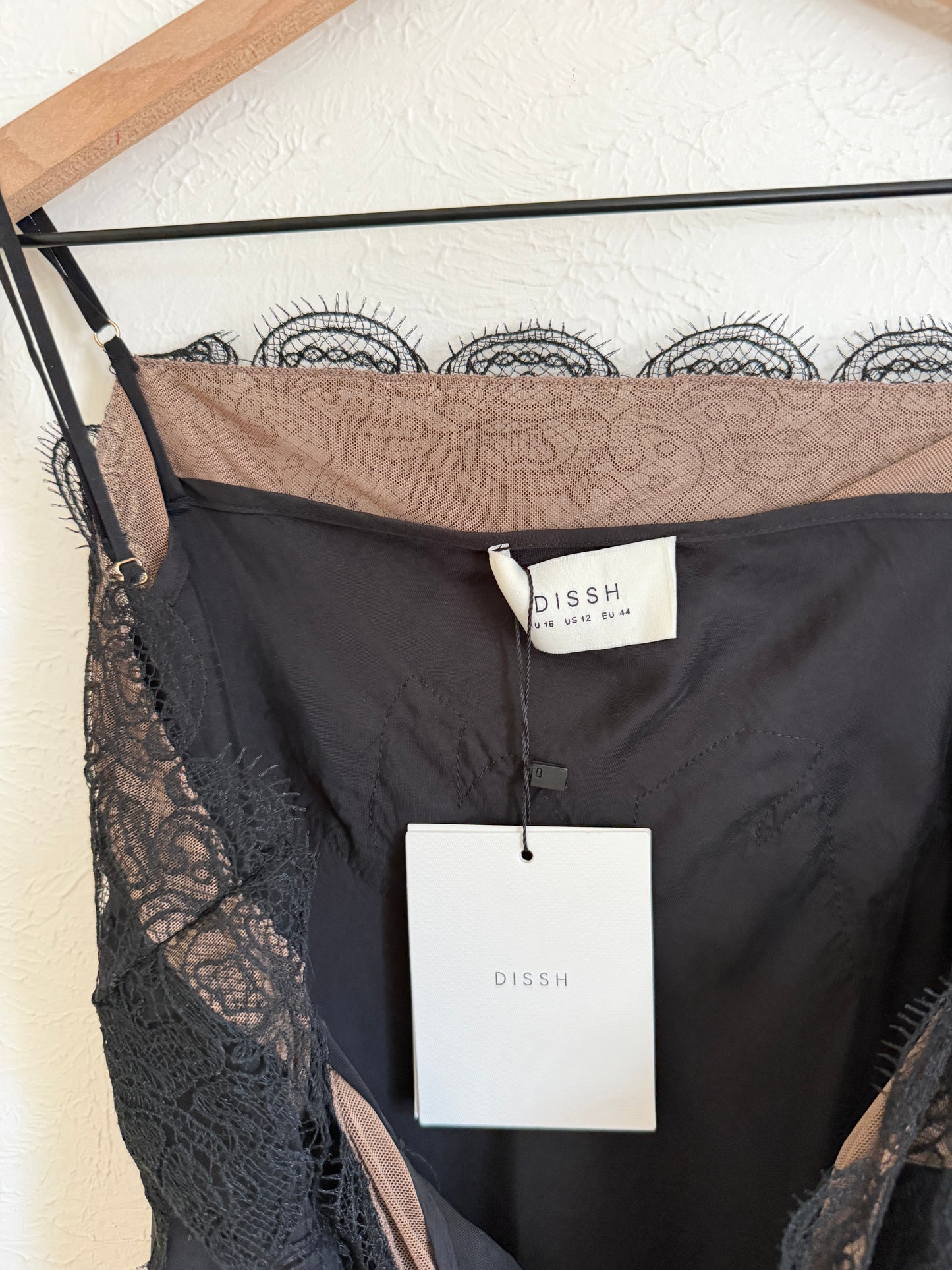 NWT DISSH Mina Black Lace Maxi Dress (XL)