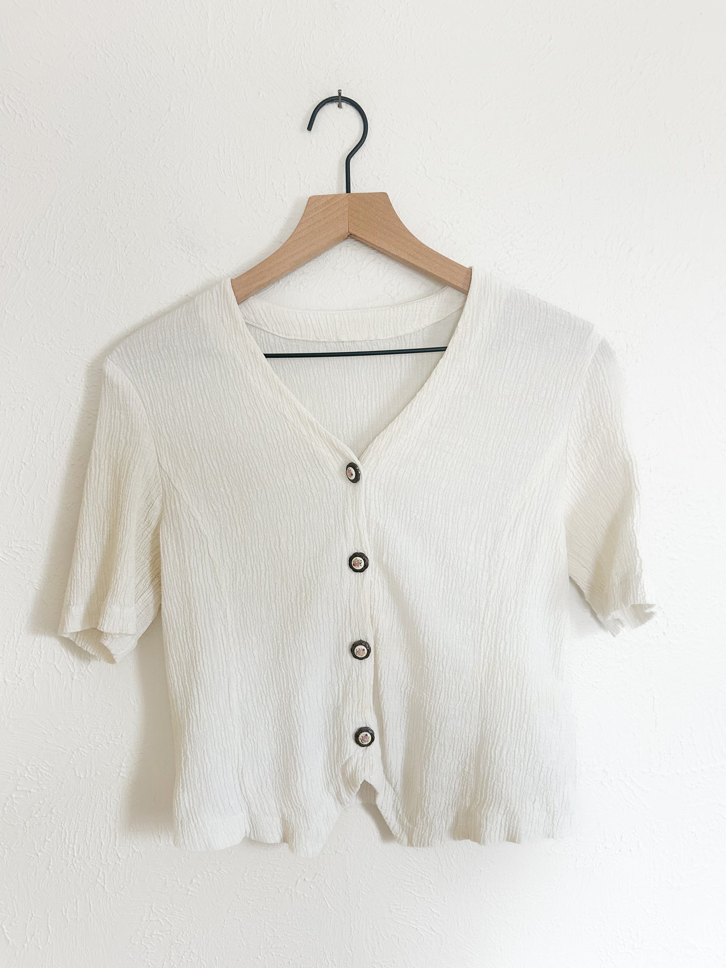 Vintage Floral Button Top (S)