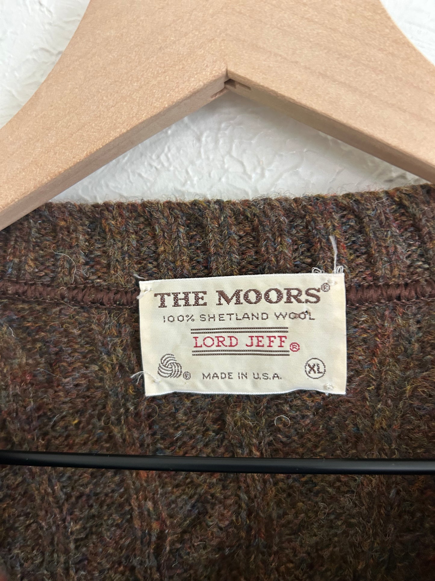 Vintage Brown Wool Patterned Sweater (XL)