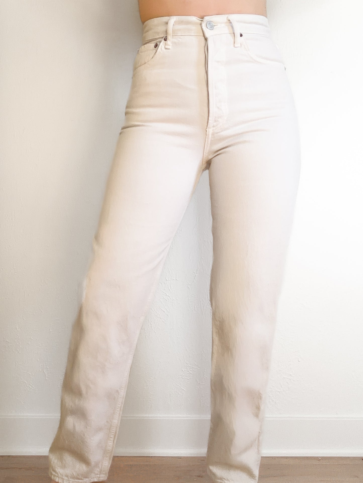 AGOLDE Cream Straight Leg ‘90’s Pant’ (25)