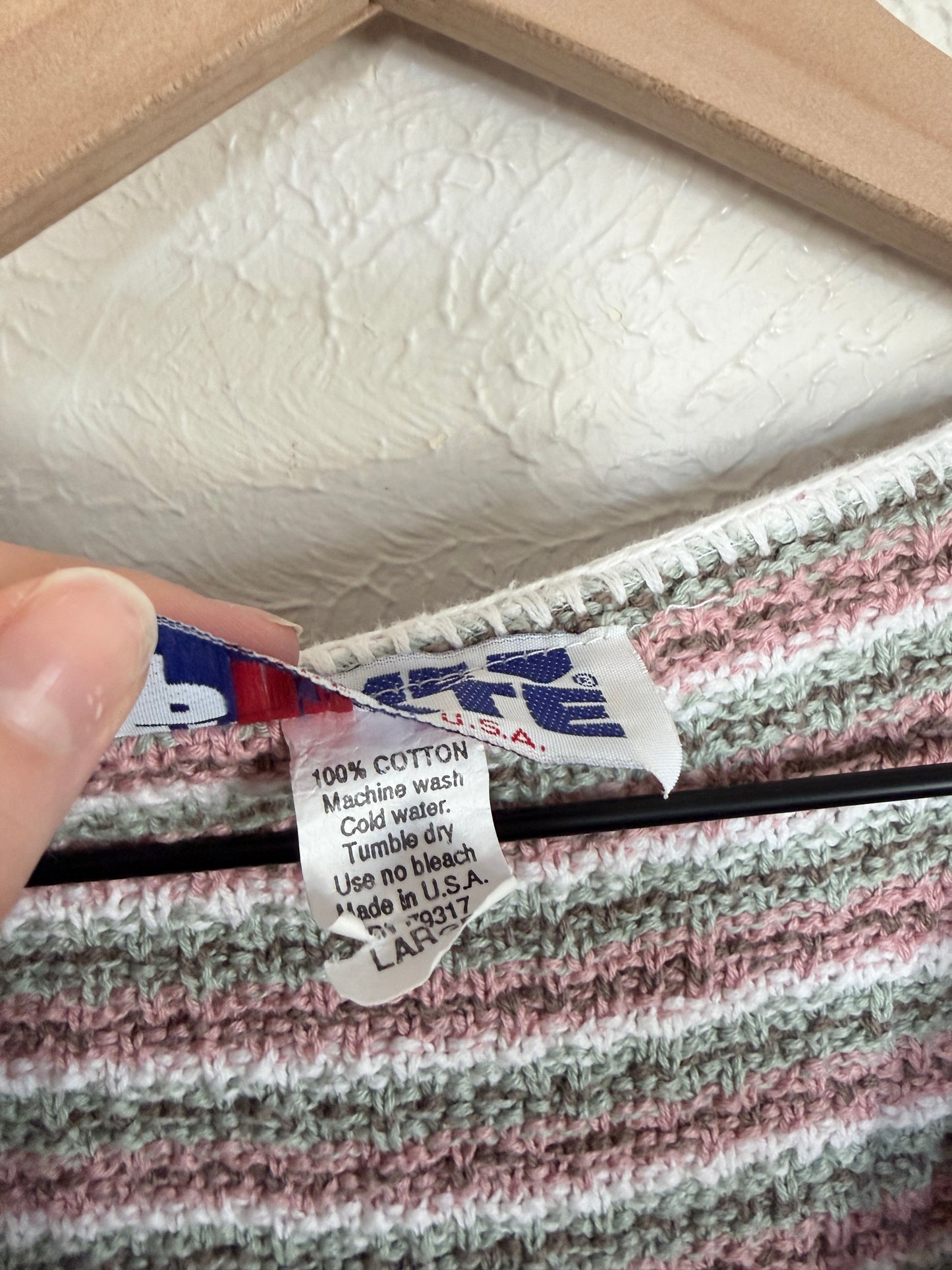 Vintage Striped Knit Vest (L)