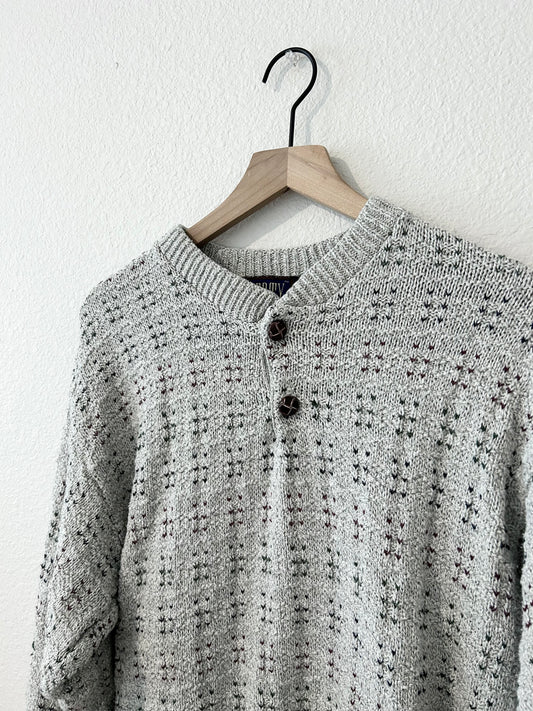 Vintage Dot Henley Sweater (L)