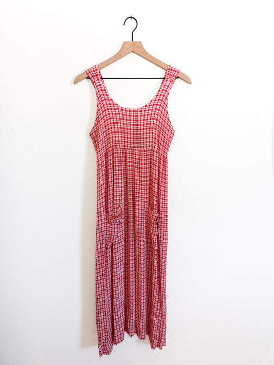 Vintage Coldwater Creek Red & White Gingham Dress (S)
