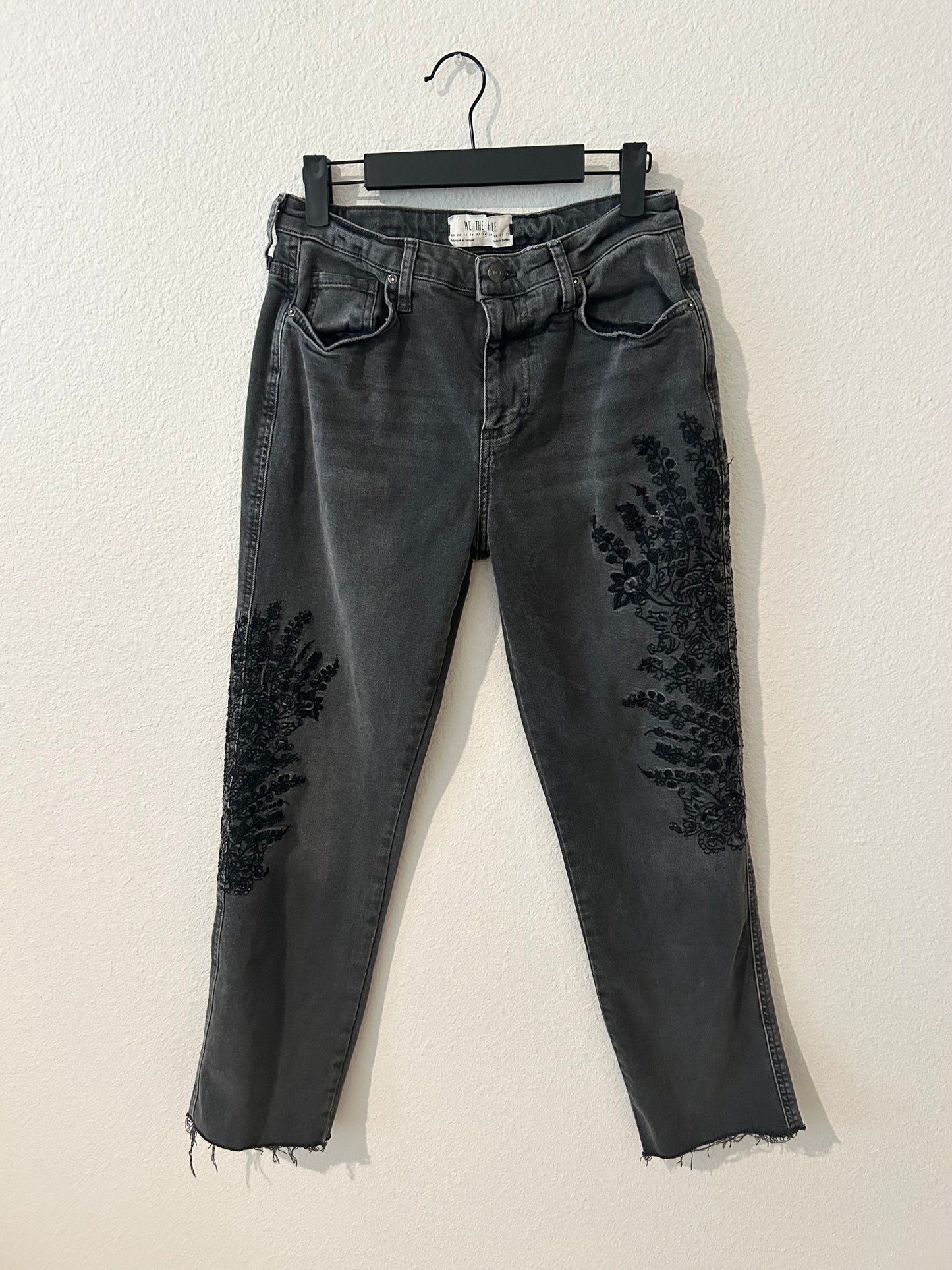 Free People Floral Embroidered Jeans (6)