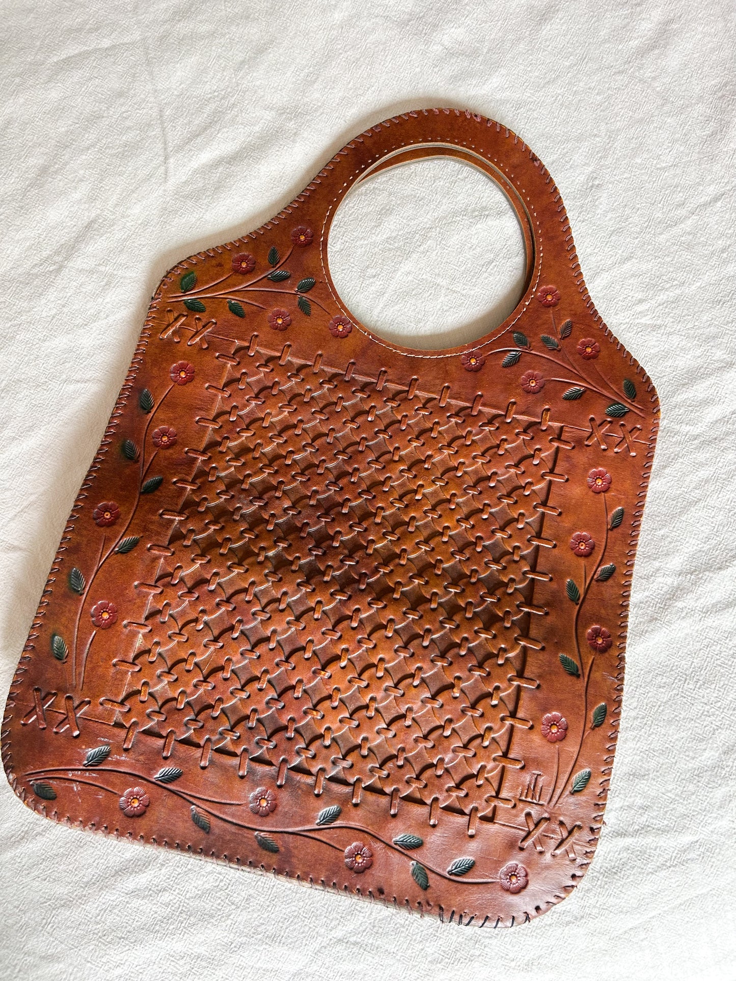 Vintage Floral Leather Purse