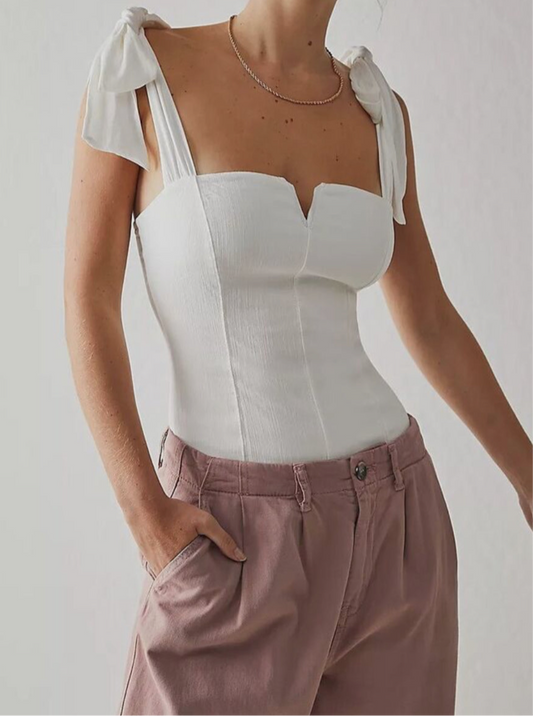 Free People ‘Lola’ White Bodysuit (L)
