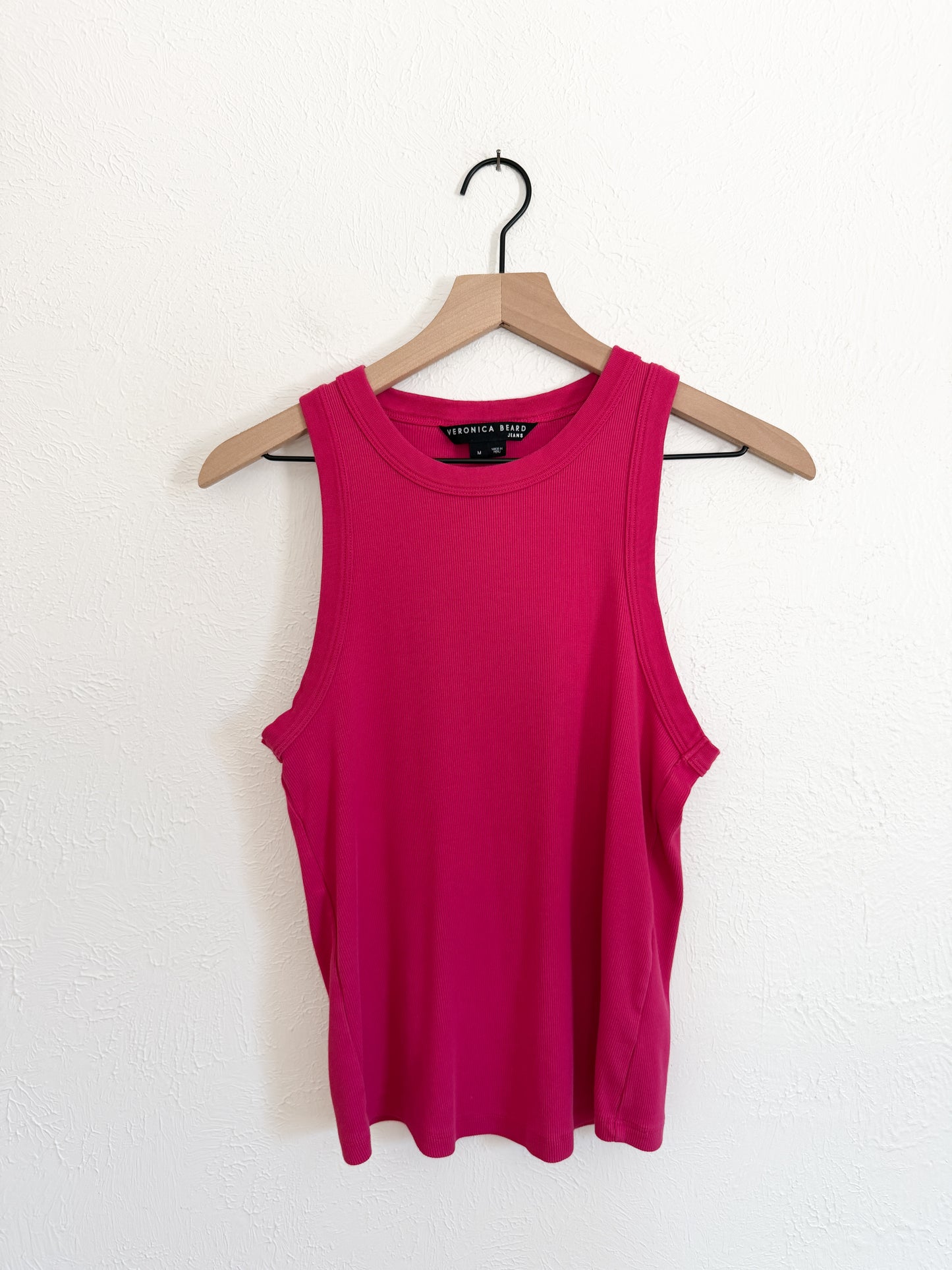 Veronica Beard Jordyn Pink Ribbed Tank (M)