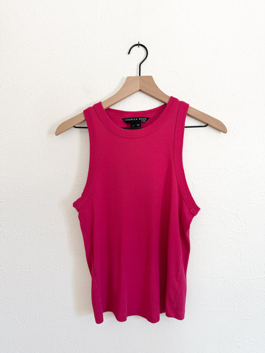 Veronica Beard Jordyn Pink Ribbed Tank (M)
