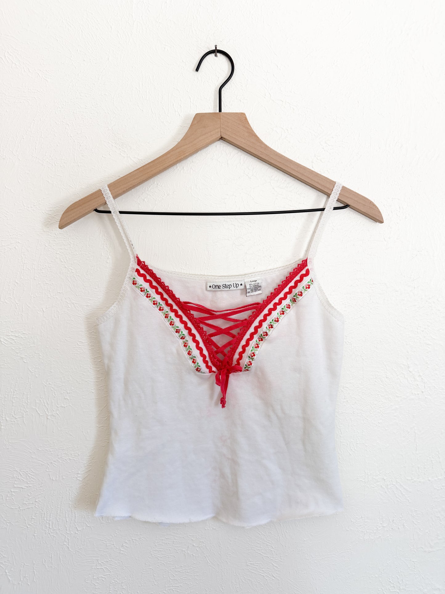Vintage Floral Lace Up Tank (M)