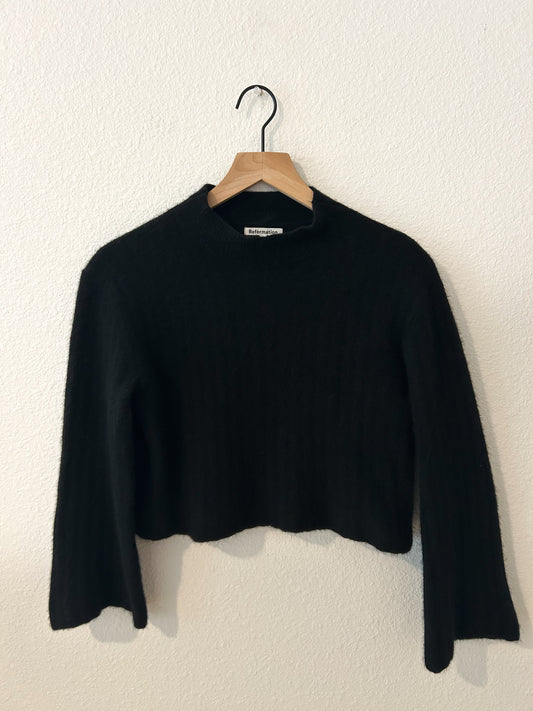 Reformation Wool Ribbed Bell Sleeve Sweater (XS)