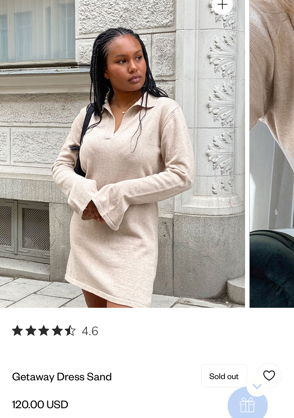 Djerf Avenue ‘Sand’ Getaway Dress (S)