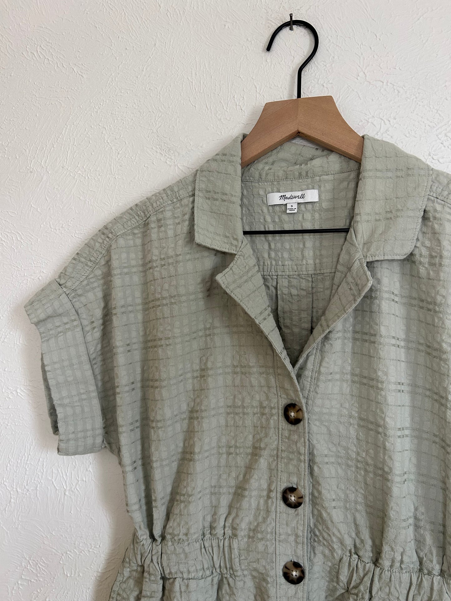 Madewell Seersucker Camp Romper (S)