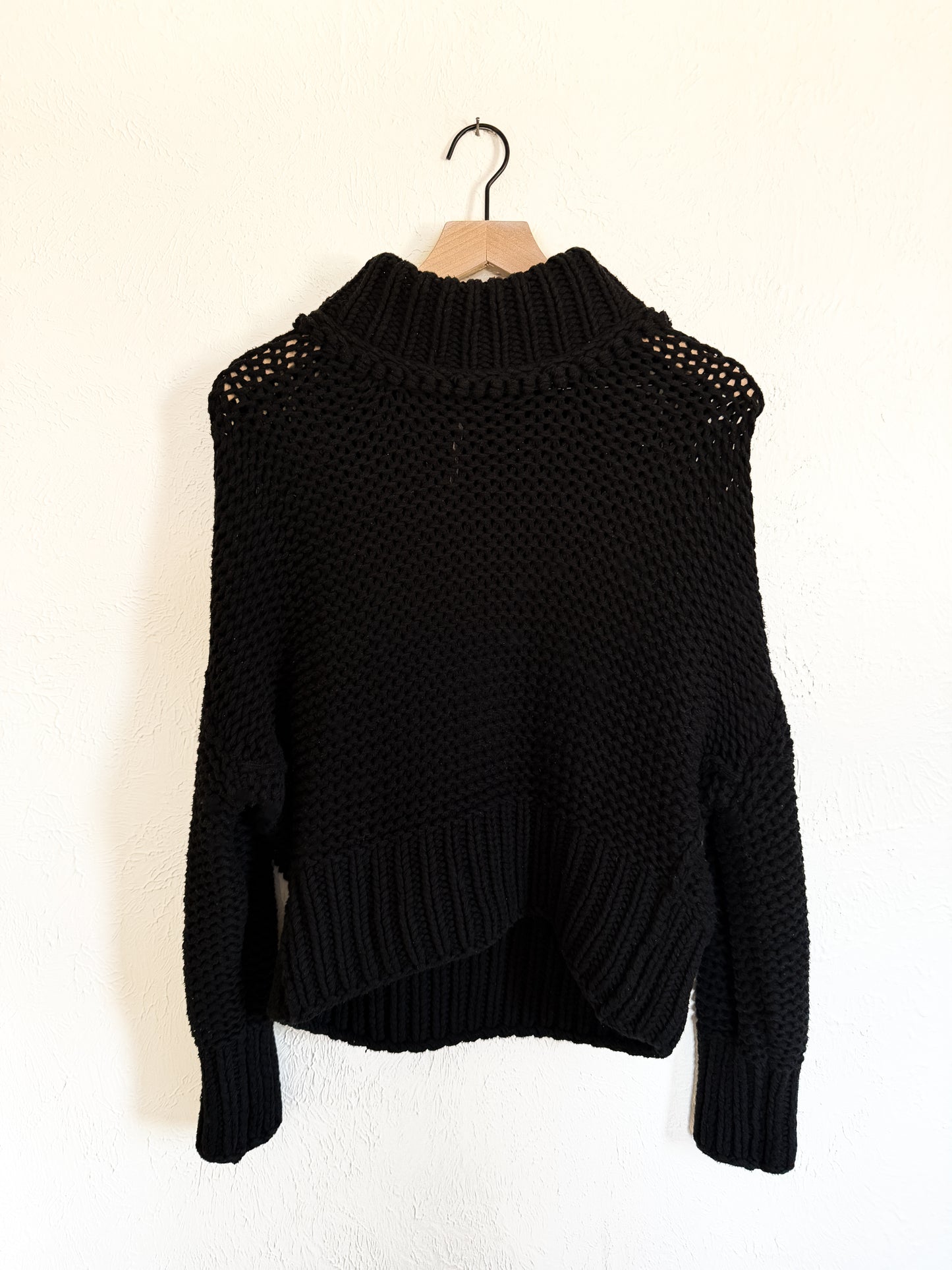 Free People ‘My Only Sunshine’ Black Knit Sweater (S/M)