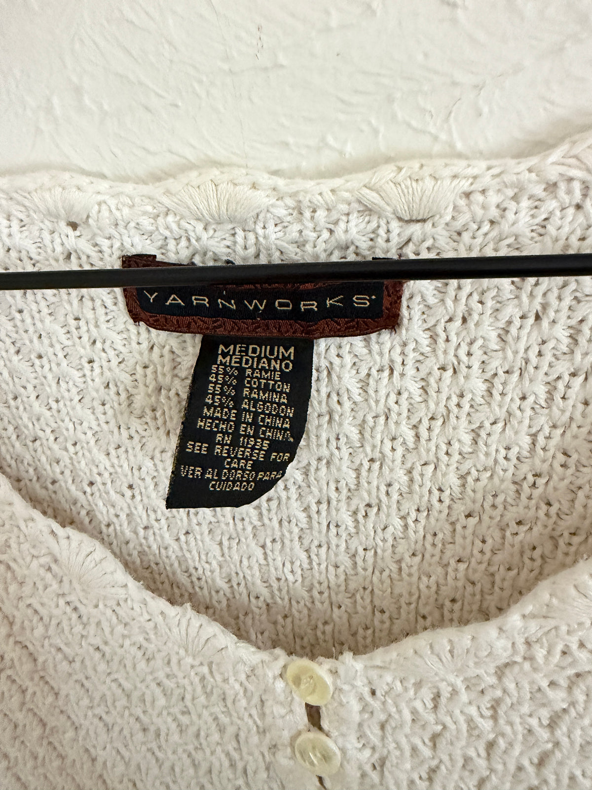Vintage White Knit Sweater (M)