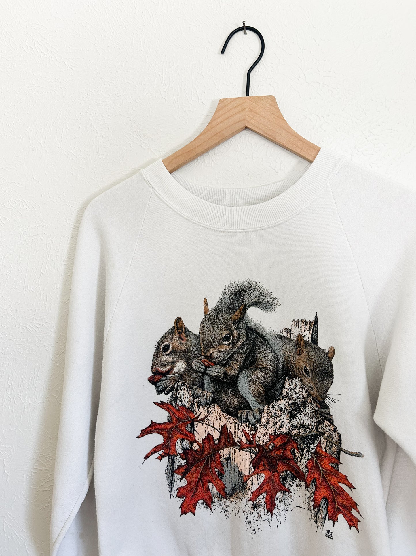 Vintage Jerzees Squirrel & Leaves Crewneck (M)