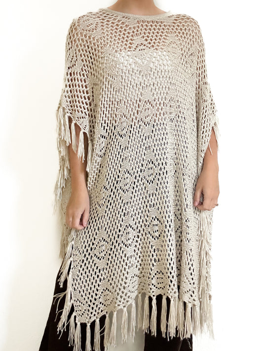 Vintage Sweet Kizz Knit Poncho (L/XL)