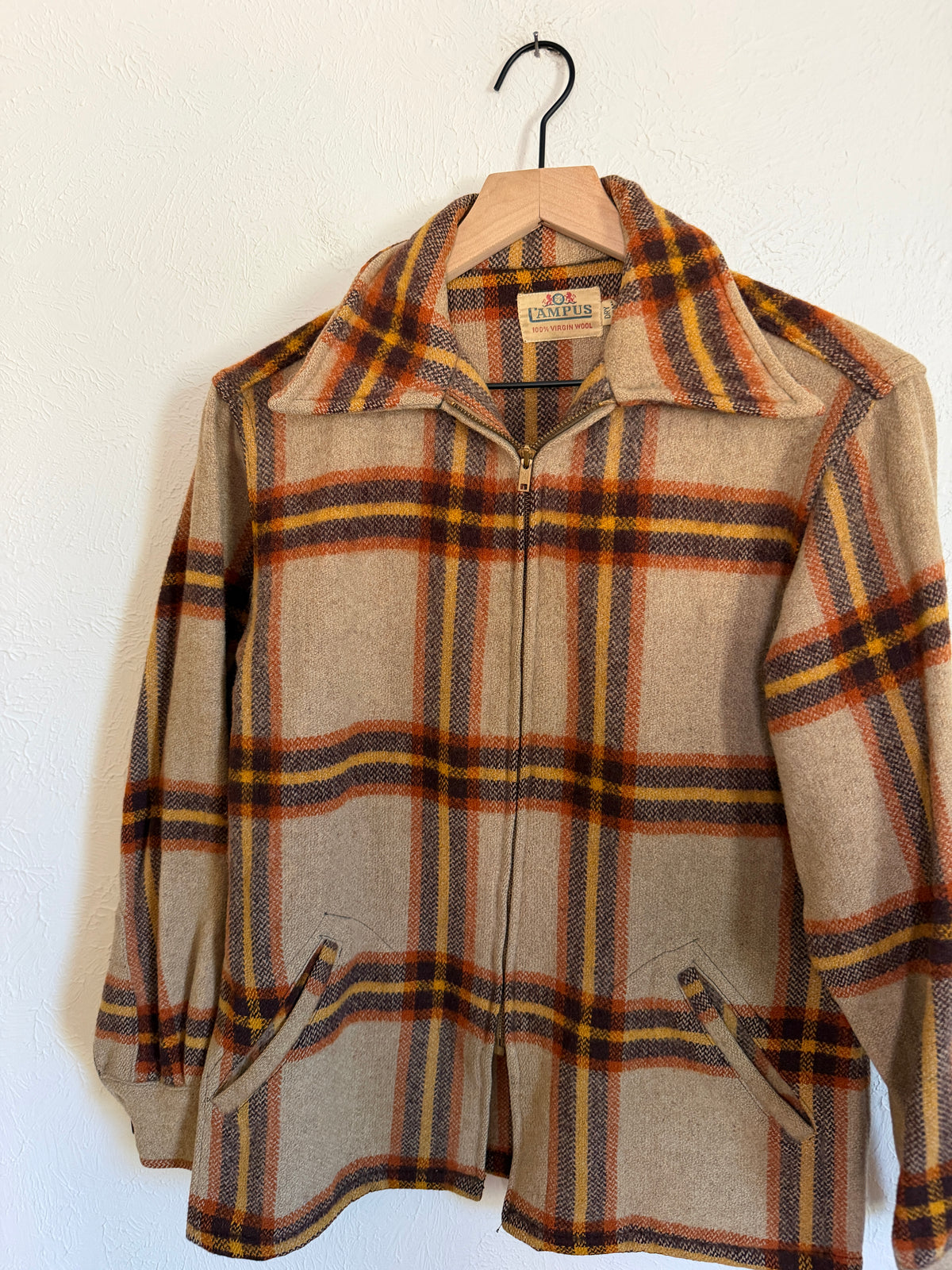 Vintage Wool Plaid Jacket (M)