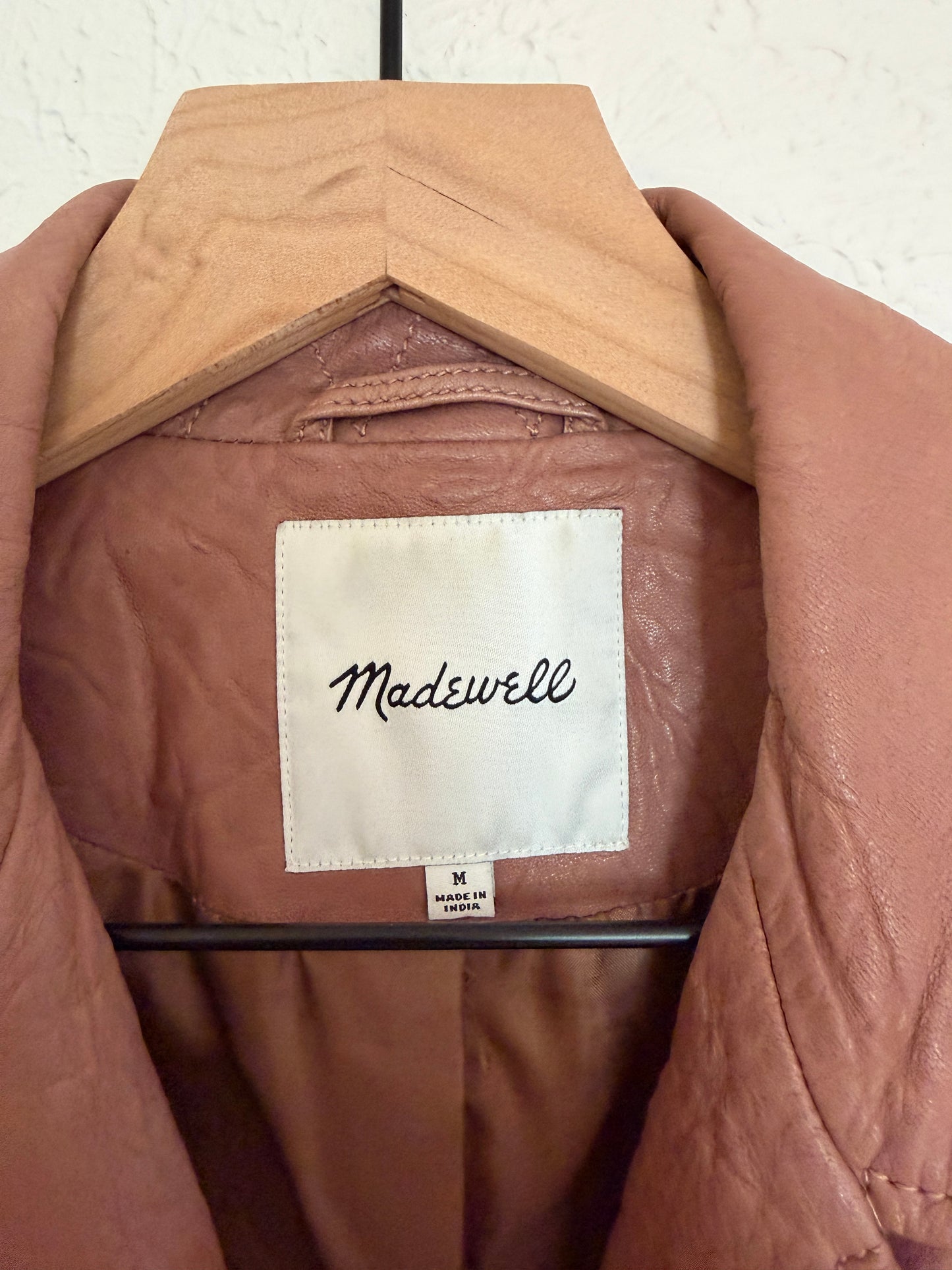 Madewell Mauve Lamb Leather Washed Motorcycle Jacket (M)
