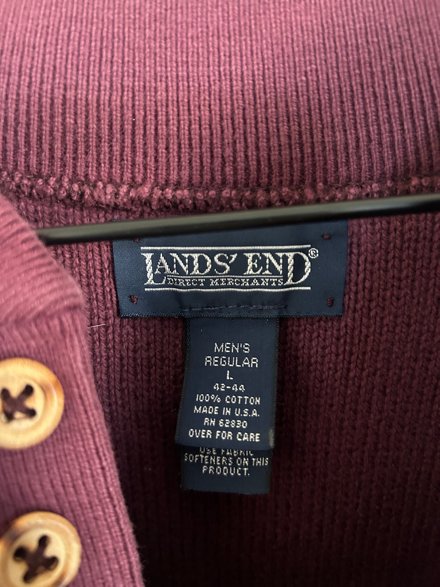 Lands End Maroon Henley (L)