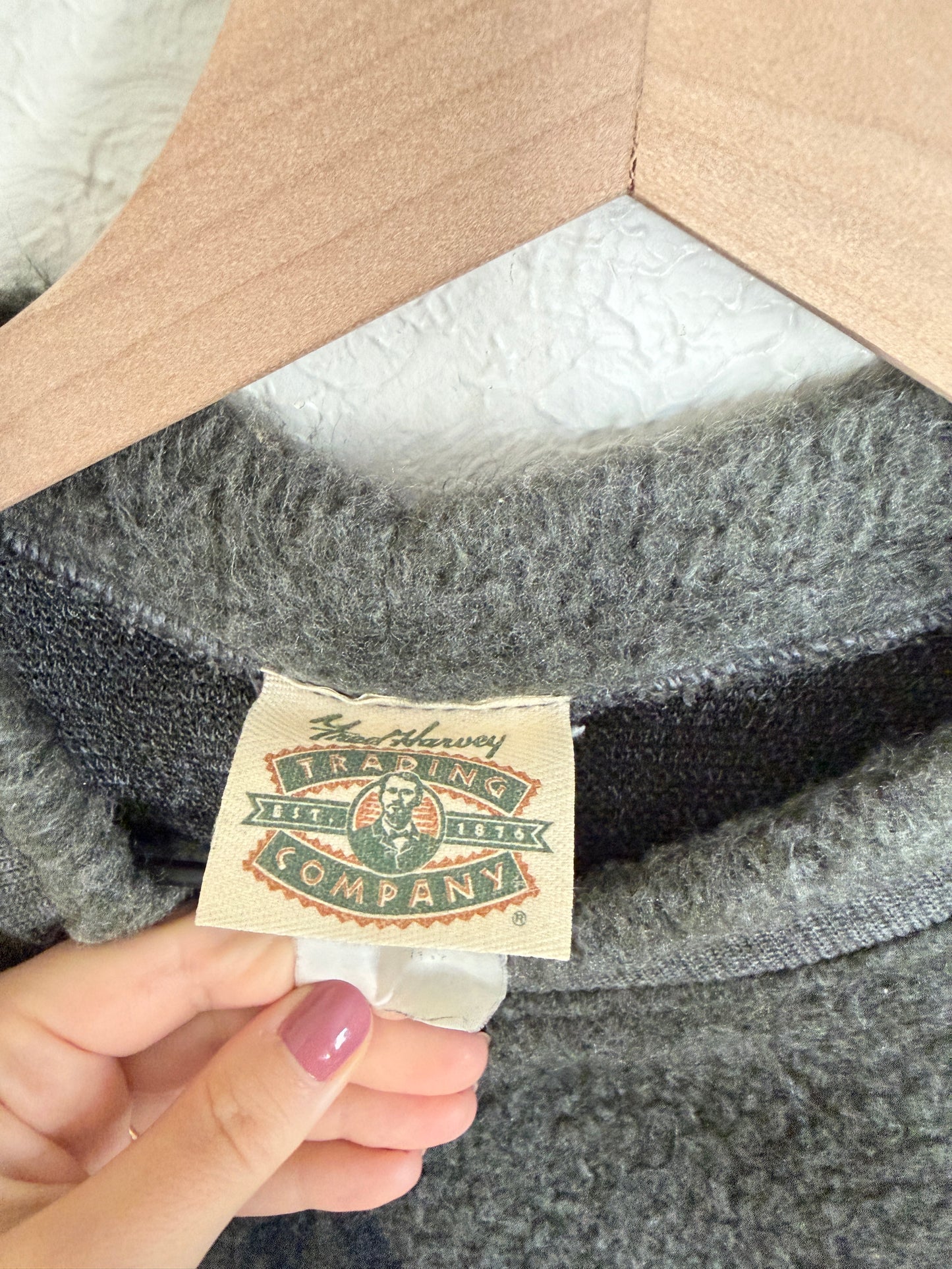 Buffalo & Tree Patterned Fleece Sweater (M/L)