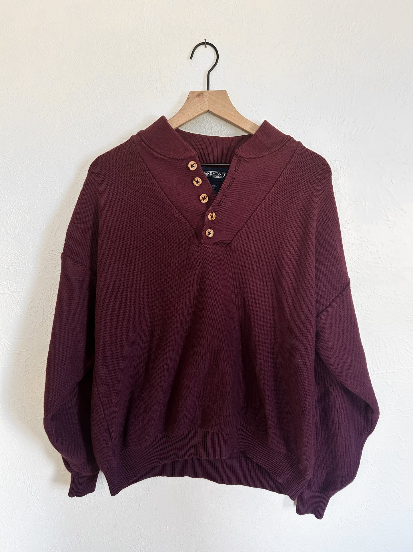 Lands End Maroon Henley (L)